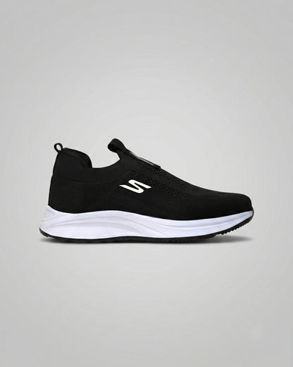 SKECHERS Knit Slip-On Sneaker - Black