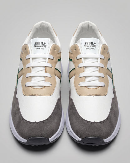 Sebily Retro Fashion Sneaker - White/Tan
