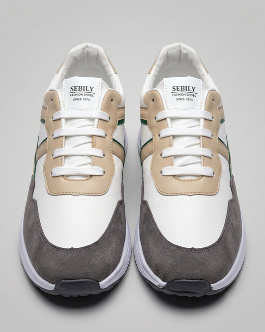 Sebily Retro Fashion Sneaker - White/Tan