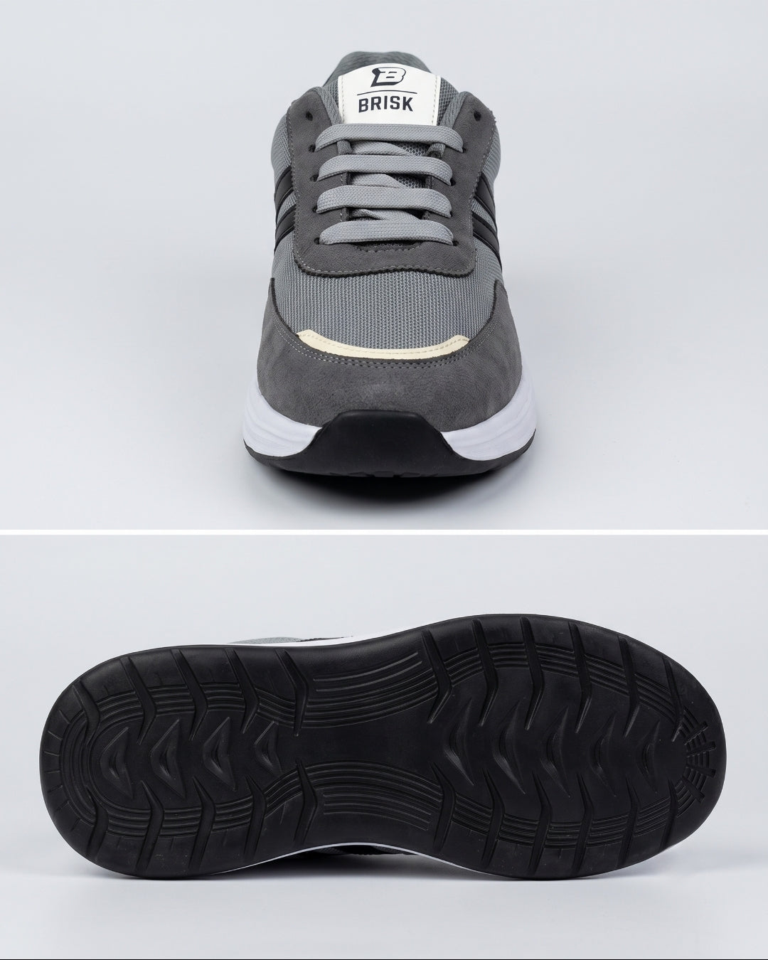Brisk Casual Suede Sneaker - Grey/Black