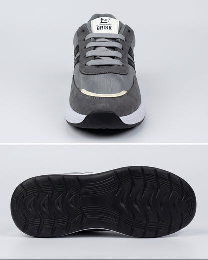 Brisk Casual Suede Sneaker - Grey/Black