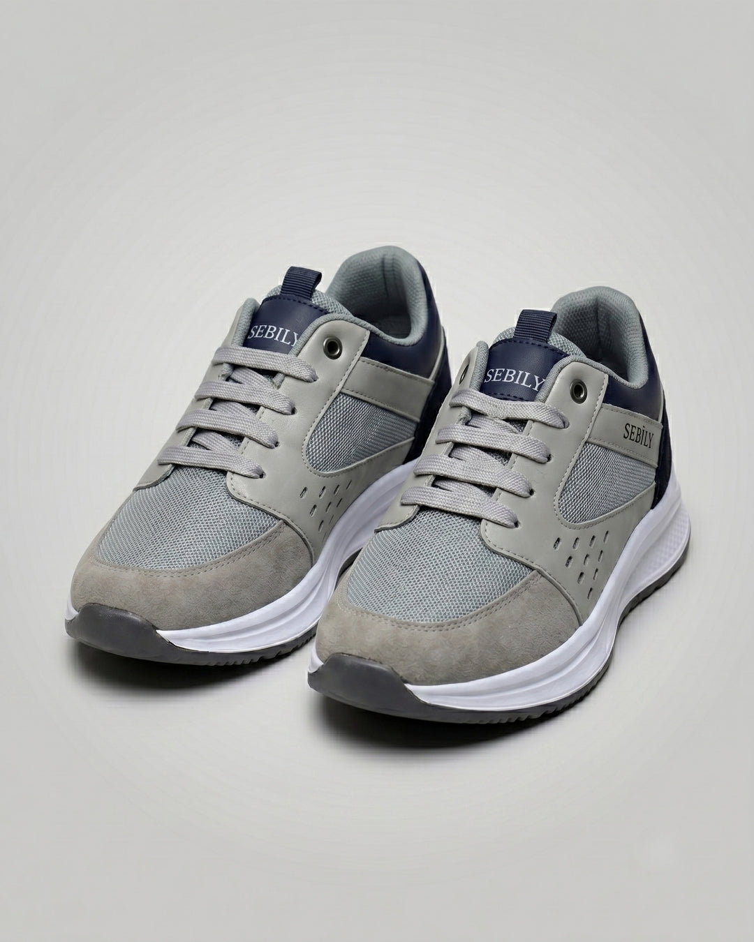 Sebily Casual Mesh Sneaker - Grey/Navy