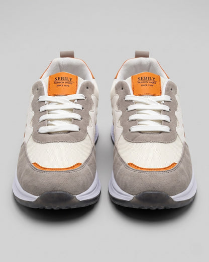 Sebily Colorblock Fashion Sneaker - Beige/Orange
