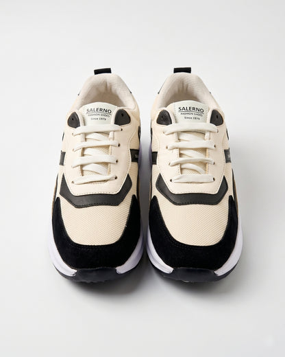 Salerno Retro Trainer - Beige/Black