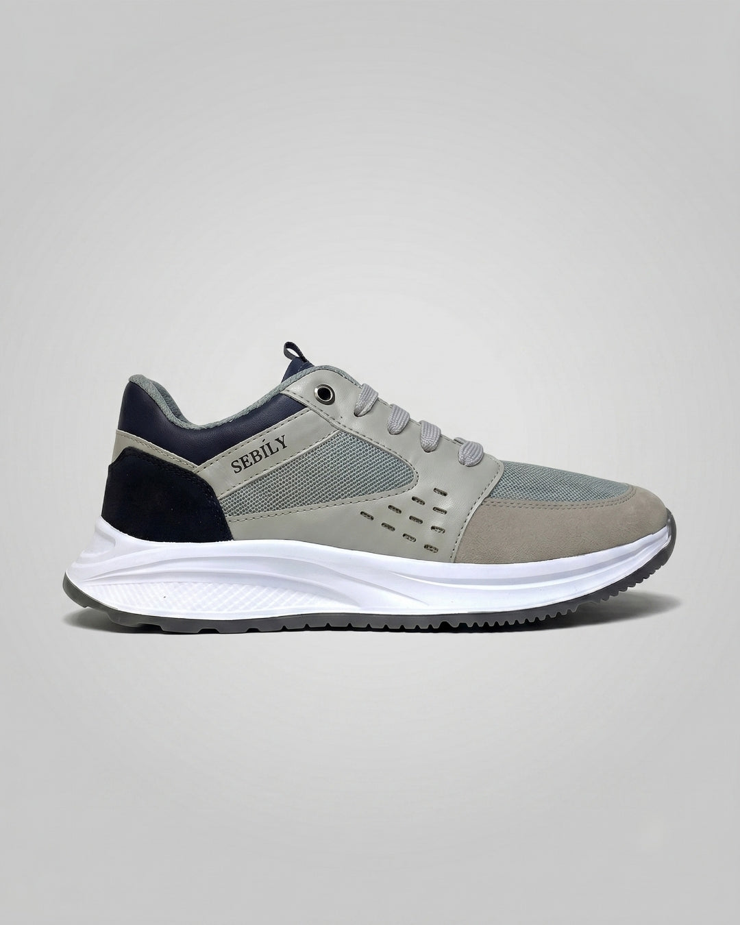 Sebily Casual Mesh Sneaker - Grey/Navy