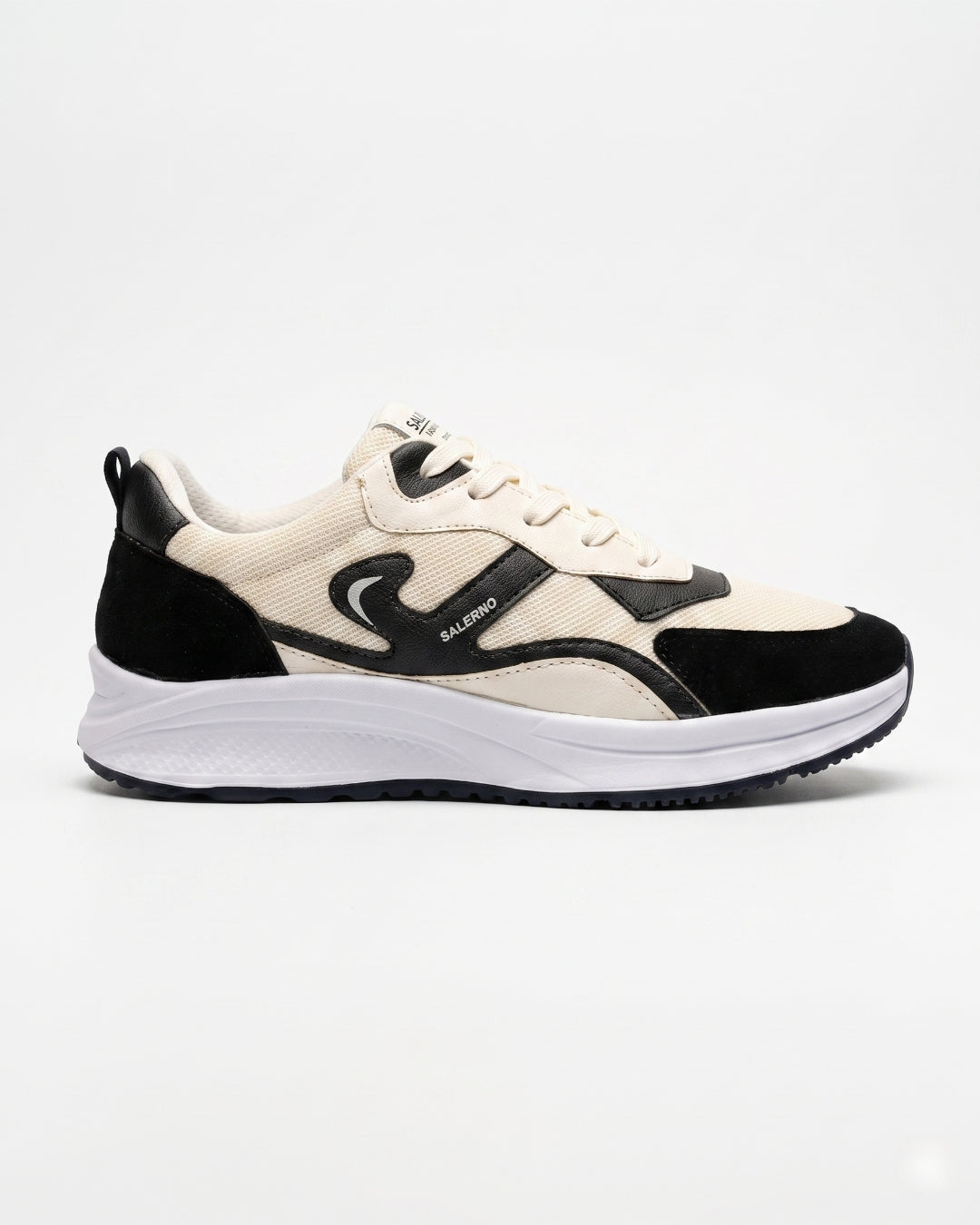 Salerno Retro Trainer - Beige/Black