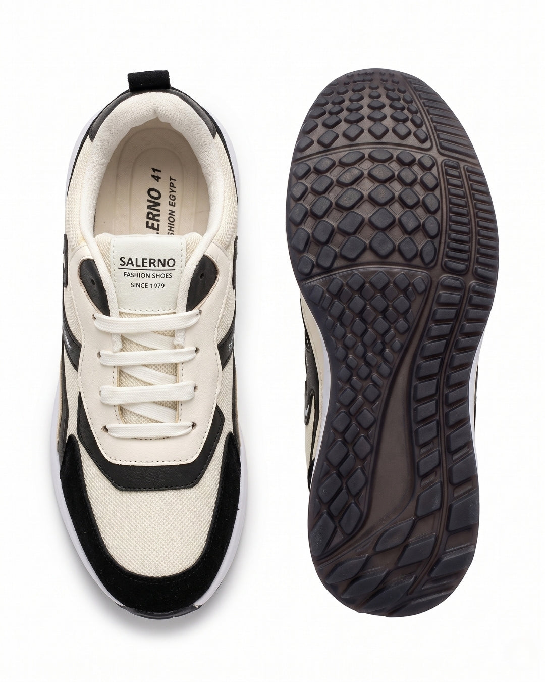Salerno Retro Trainer - Beige/Black