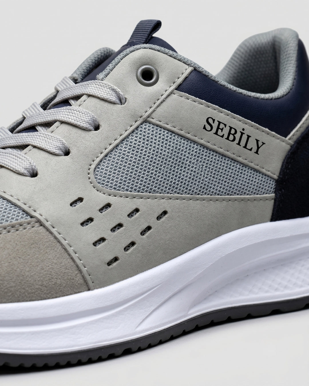 Sebily Casual Mesh Sneaker - Grey/Navy